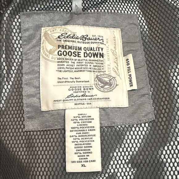 Eddie Bauer Women's Silver Puffer Jacket with Faux Fur Hood - Picture 4 of 4